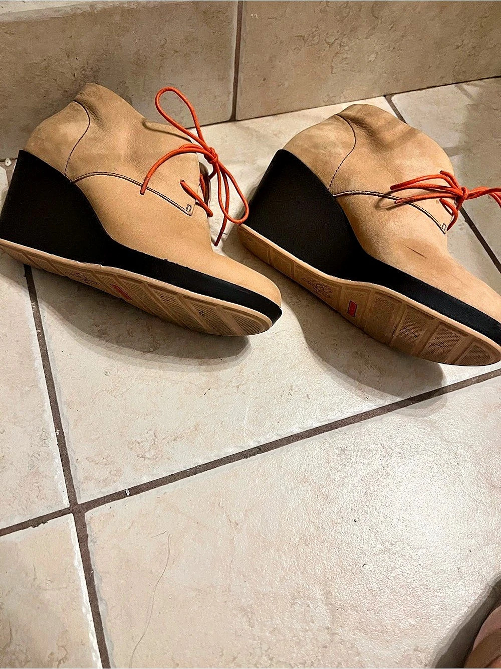 Women's Brown Wedge Booties - Picture 5 of 6